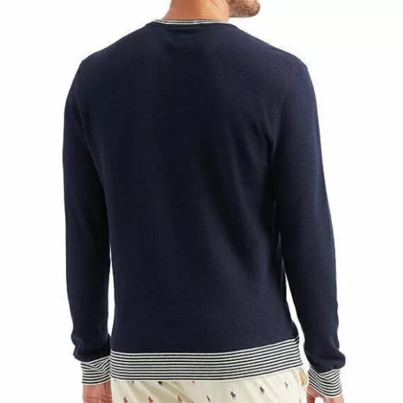 Polo Ralph Lauren Navy Polo Eagle Logo Waffle Knit Crew Long Sleeve size Small - Picture 7 of 9